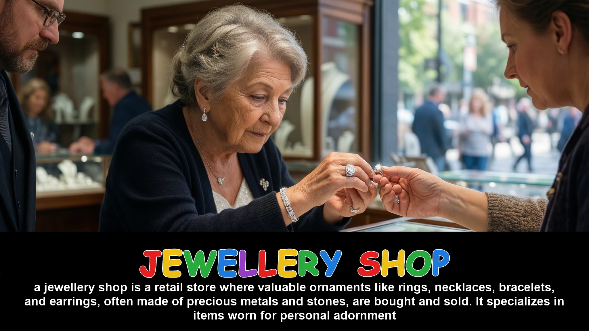 English Illustration for jewellery shop
